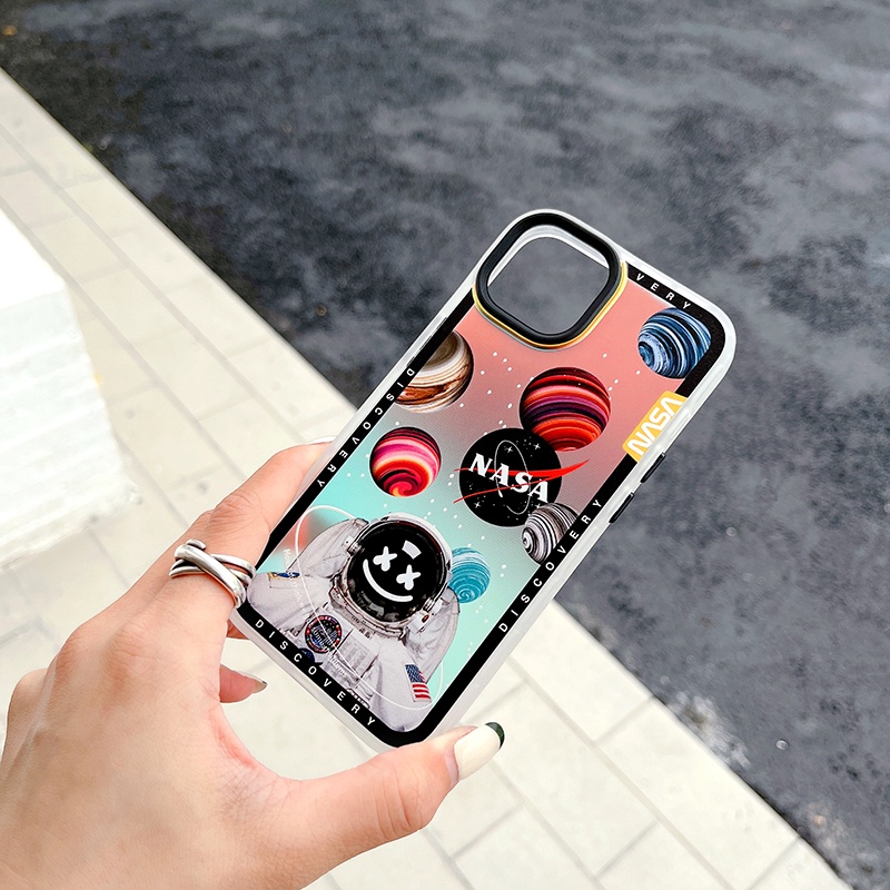 Nasa Ốp Điện Thoại Hình Phi Hành Gia Mặt Trăng Màu Gradient iphone 13 Pro Max i13 13pro 11ProMax i11 iX Xs XR Xs Max 7plus 8plus 12Pro 12 Pro Max