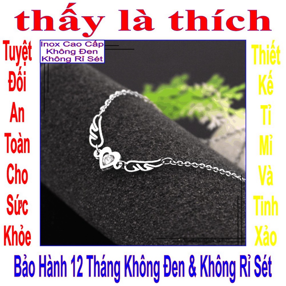 Dây chuyền bé gái đôi cánh đính đá phối trái tim xinh xinh - An toàn cho trẻ -Cam kết 1 đổi 1 nếu hoen , gỉ sét