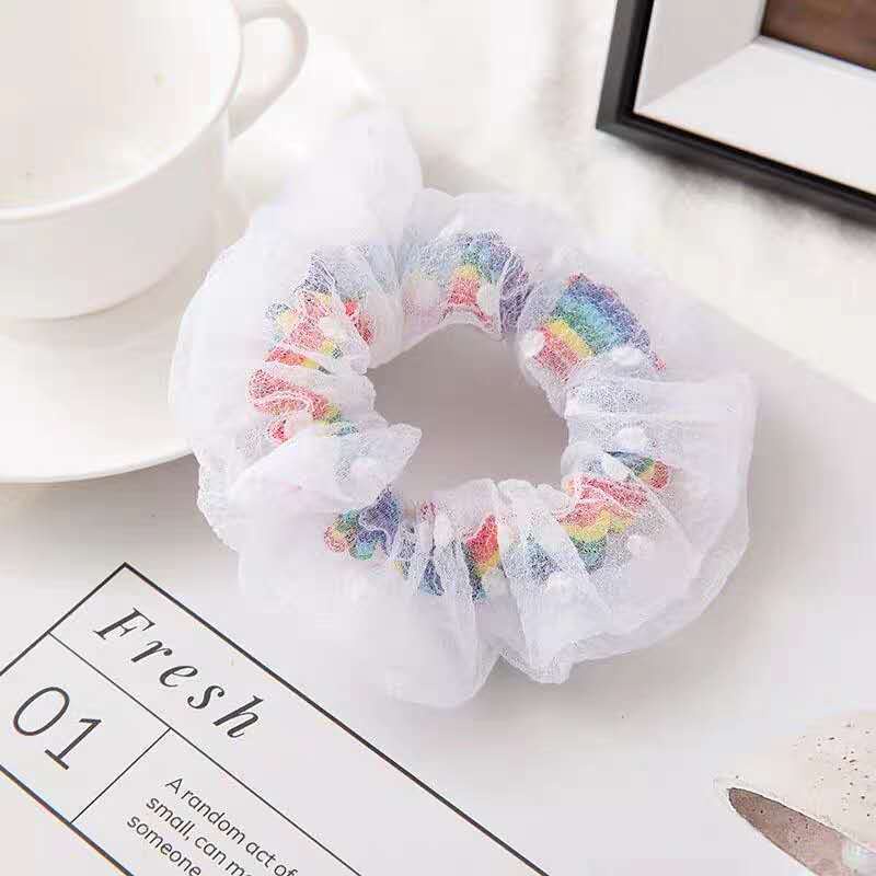 Dây Buộc Tóc Màu Cầu Vồng Phong Cách Hàn Quốc Thời Trang Cho Bé Gái