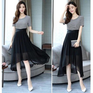 Đầm xòe phối lưới thời trang nữ