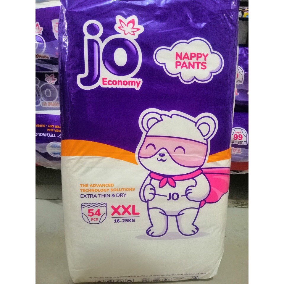 Bỉm JO quần Economy - Size M72/L66/XL60/XXL54