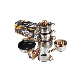 Bộ nồi inox đức đáy từ ENGELBERG gồm 6 món 12 chi tiết, 5 đáy, chống dính công nghệ Đức