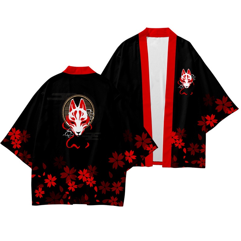 Áo Khoác Kimono In Hình Cáo Thời Trang Dành Cho Nam Plus Size XS-5XL