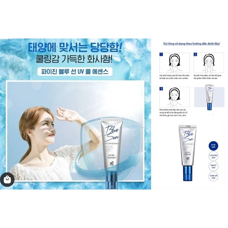 Kem chống nắng BLUE SUN siêu nhẹ, mát lạnh UV COOL ESENCE SPF50 + / PA ++++