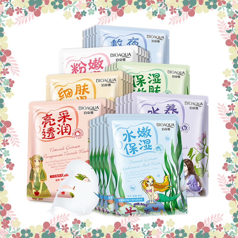 Mặt Nạ Bioaqua Chiết Xuất Thực Vật / Hoa Cúc / Tảo Biển Dưỡng Ẩm Sâu Làm Sáng Da Hiệu Quả
