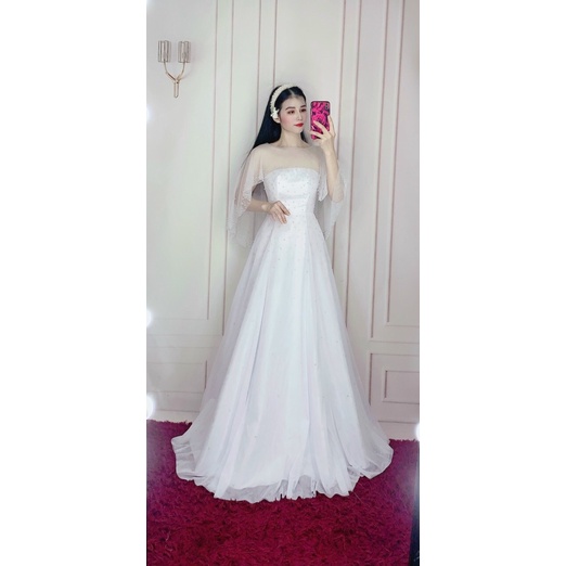 ĐẦM  2 IN1 LƯỚI XOÈ ĐÍNH HẠT KÈM CHOÀNG FULL SIZE S /m/L /XL