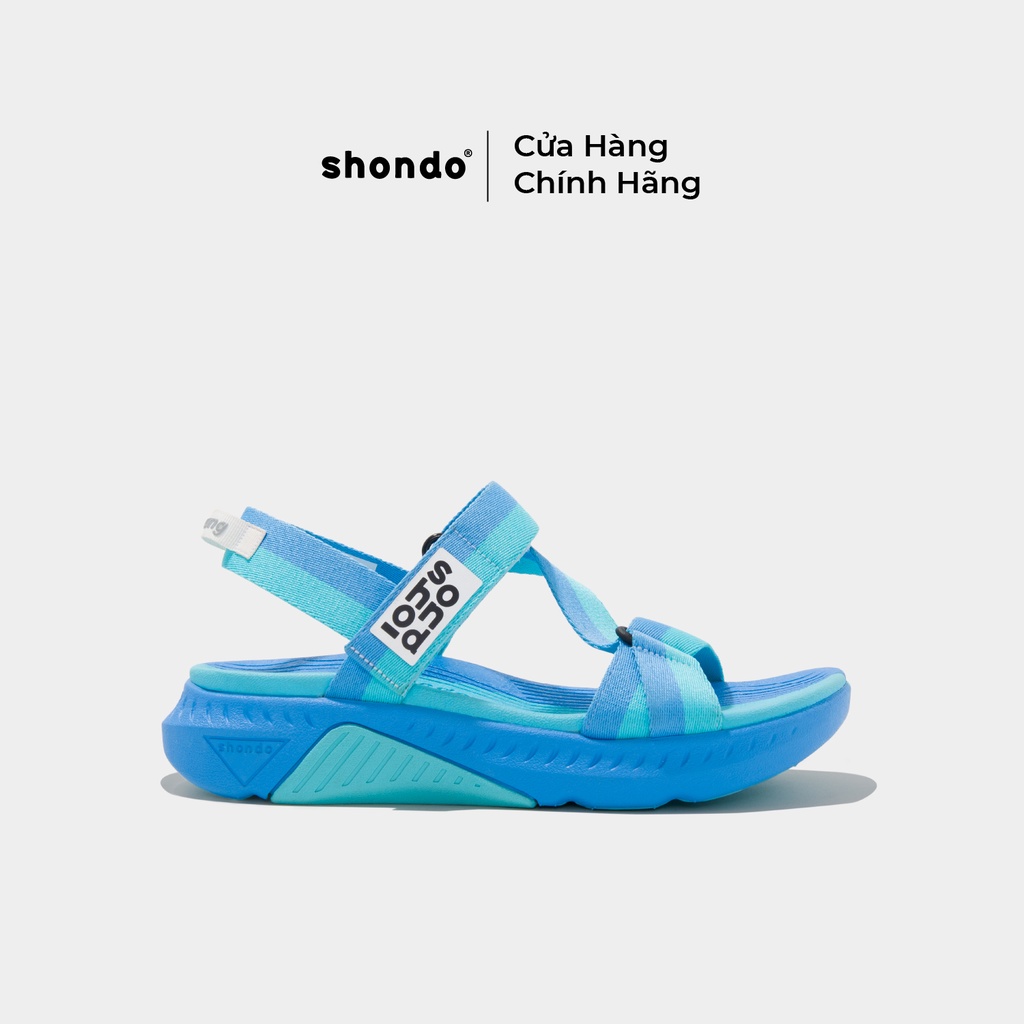 Giày Sandals Nam Nữ Unisex Shondo F7 Half Xanh Ngọc Xanh Dương F7H3032