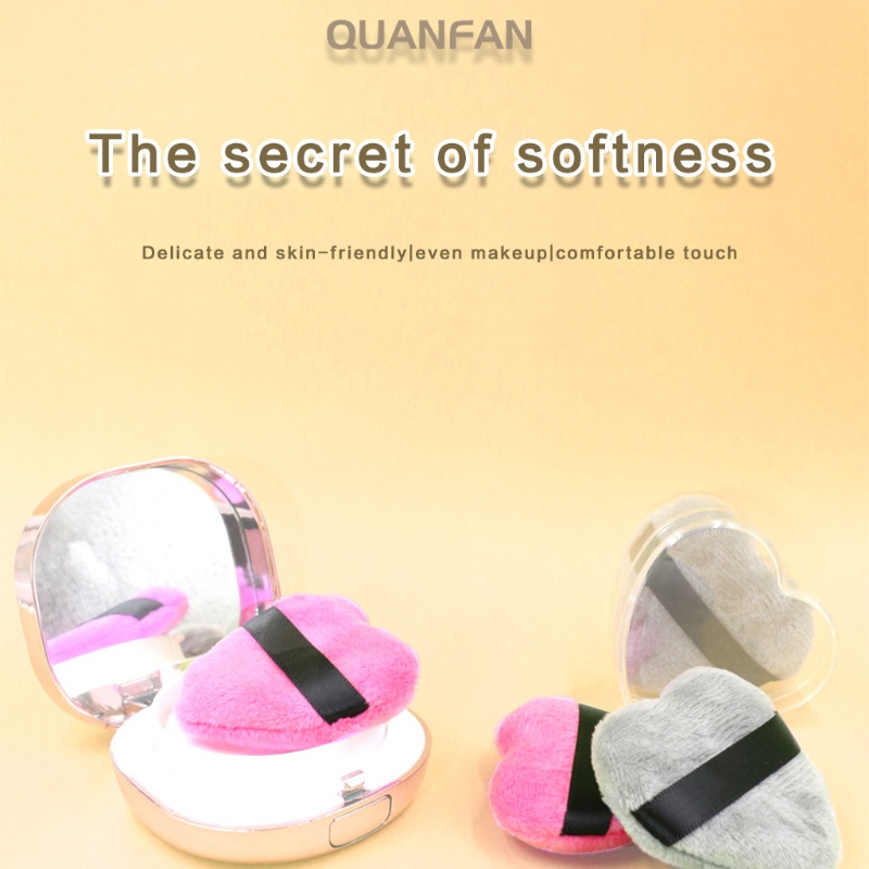 Mút Trang Điểm YOUYO Bằng Cotton Hình Trái Tim Kèm Dây Đeo Tiện Dụng