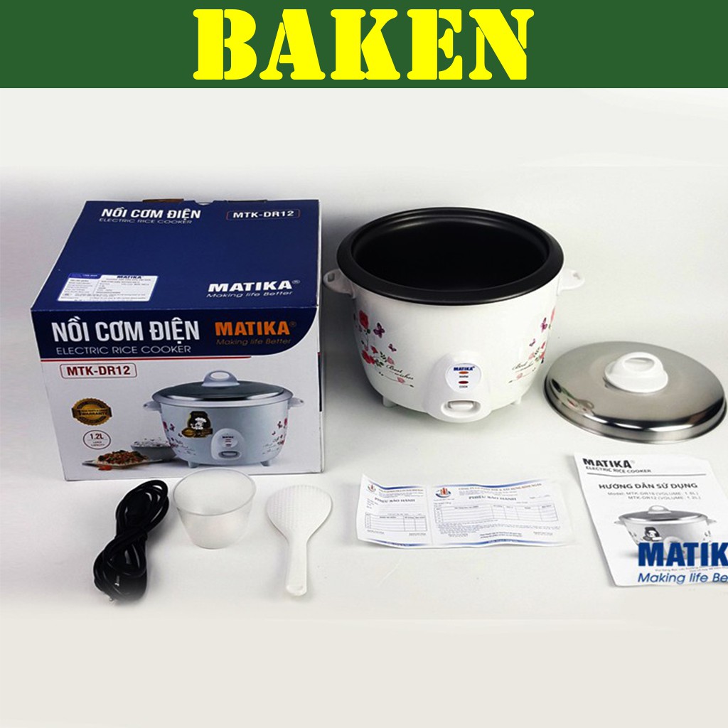 Nồi Cơm Điện Mini Nắp Rời 1.2L MATIKA MTK-DR12 - BAKEN | BigBuy360 - bigbuy360.vn