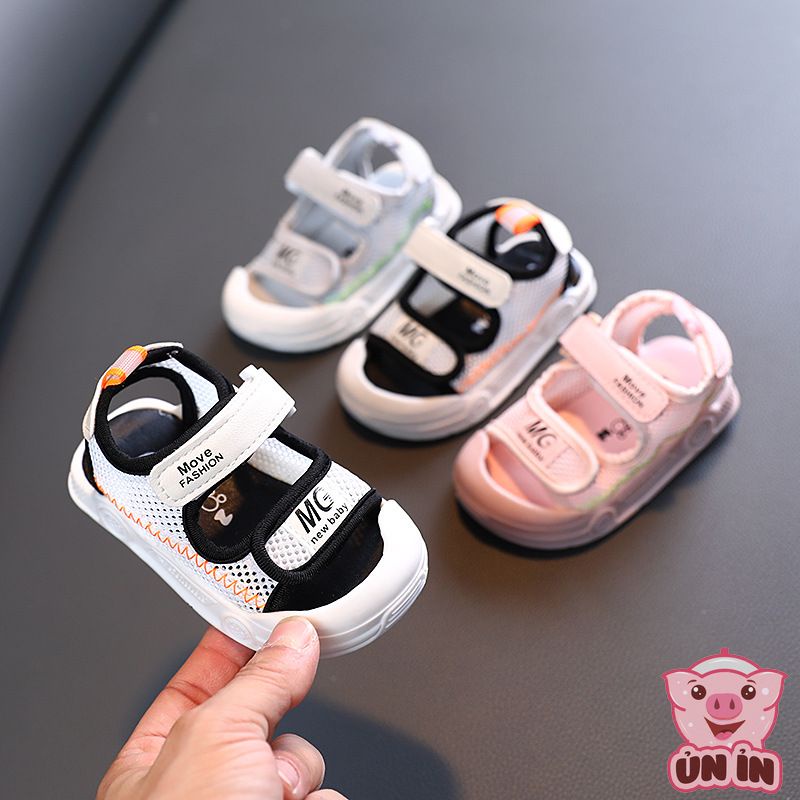 Sandal cho bé trai bé gái - Dép tập đi quai dán phối lưới cực xinh chống vấp chống trơn trượt cho bé 0-1 tuổi M868