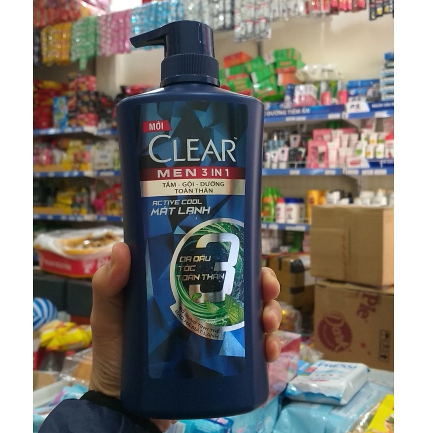 CLEAR MEN 3 IN 1 630g(618ml) date mới .