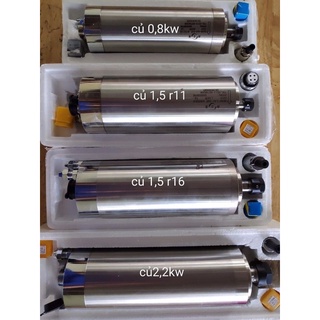 Động cơ phay, củ đục, spindle chuẩn hãng sk 0.8-1.5-2.2 kw làm mát bằng hệ thống nước củ dài 4 bi