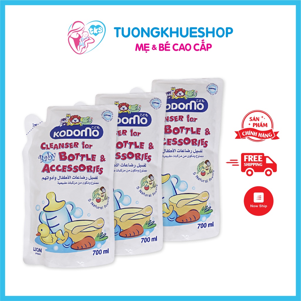 Combo 3 bịch nước rửa bình sữa Kodomo 700ml