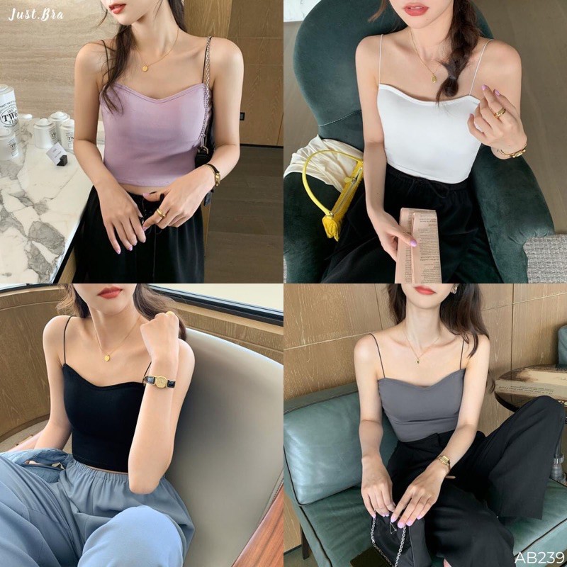 [Mã FASHIONT4WA2 giảm 10K đơn 50K] Áo 2 dây sợi bún siêu mảnh có đệm ngực Ulzzang phong cách hàn | BigBuy360 - bigbuy360.vn