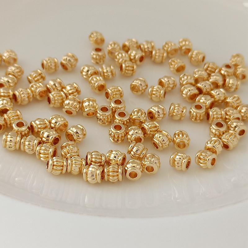 Bộ 50 Hạt Đồng 14K Nhiều Màu Sắc Dùng Để Làm Trang Sức Thủ Công