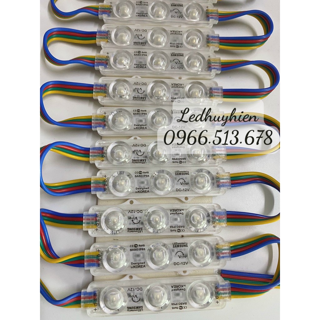 Led hắt 3 bóng 7 màu rgb điện 12v ngoài trời ip68