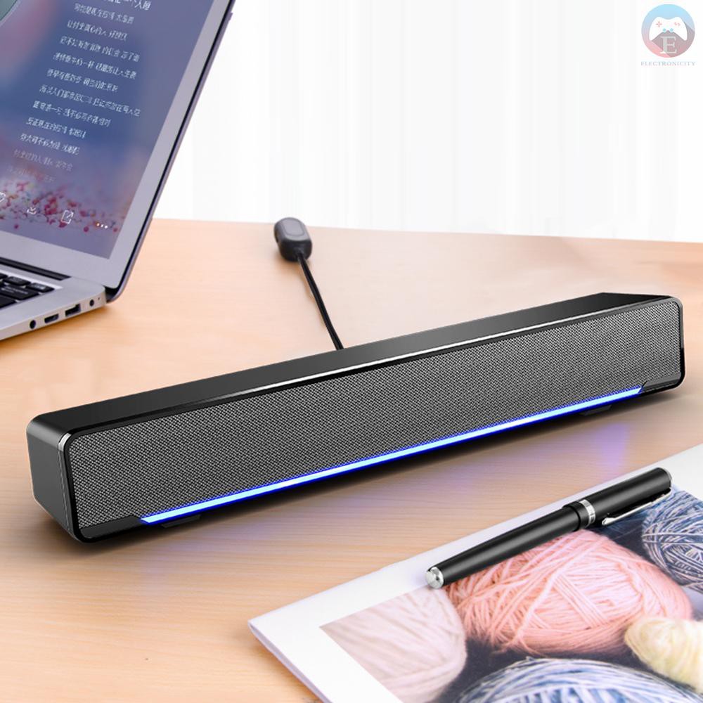 Ê SADA V-196 USB Wired Computer Speaker Bar Stereo Subwoofer Powerful Music Player Bass Surround Sound Box 3.5mm Audio I