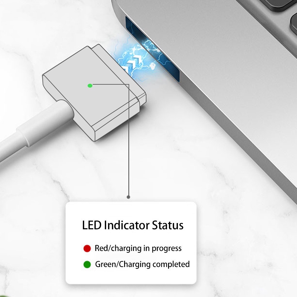 Dây Cáp Sạc Từ Tính USB C Sang Mag 2 1 PD Dài 1.8m Tương Thích Với Macbook Air Pro