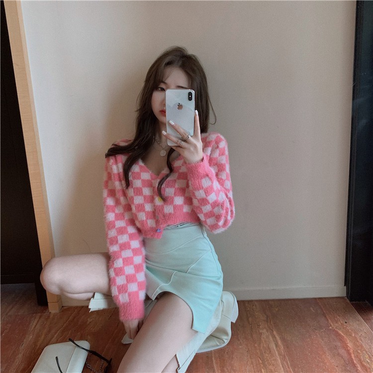 Áo Khoác Cardigan Sọc Ca Rô Thời Trang Xinh Xắn Cho Nữ | BigBuy360 - bigbuy360.vn