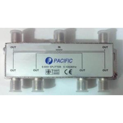 Bộ chia cáp 1 ra 6 - hiệu: pacific - chia tín hiệu truyền hình cáp