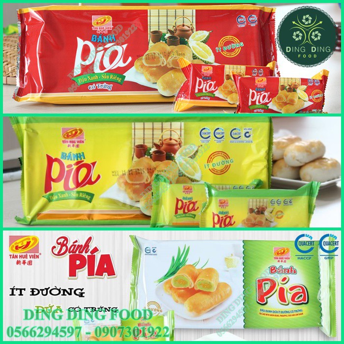 [COMBO 5 TÚI] Bánh Pía Ít Đường Đậu Xanh Sầu Riêng 275g Tân Huê Viên| Ăn Kiêng| Giảm Cân| Ít Ngọt - DING DING FOOD