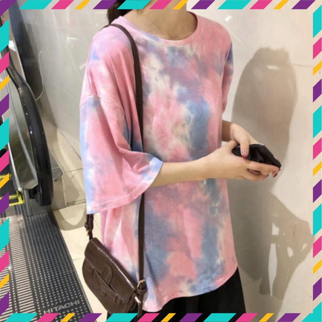 Áo Thun Tay Lỡ Form Rộng Loang Màu Siêu Hot🍁 Unisex nam nữ đều mặc được | BigBuy360 - bigbuy360.vn