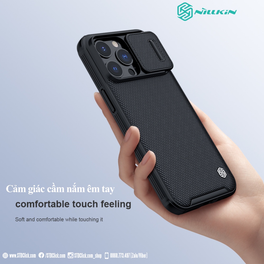 ỐP LƯNG IPHONE 13 PRO NILLKIN TEXTURED PRO NYLON FIBER BẢO VỆ CAMERA CHÍNH HÃNG