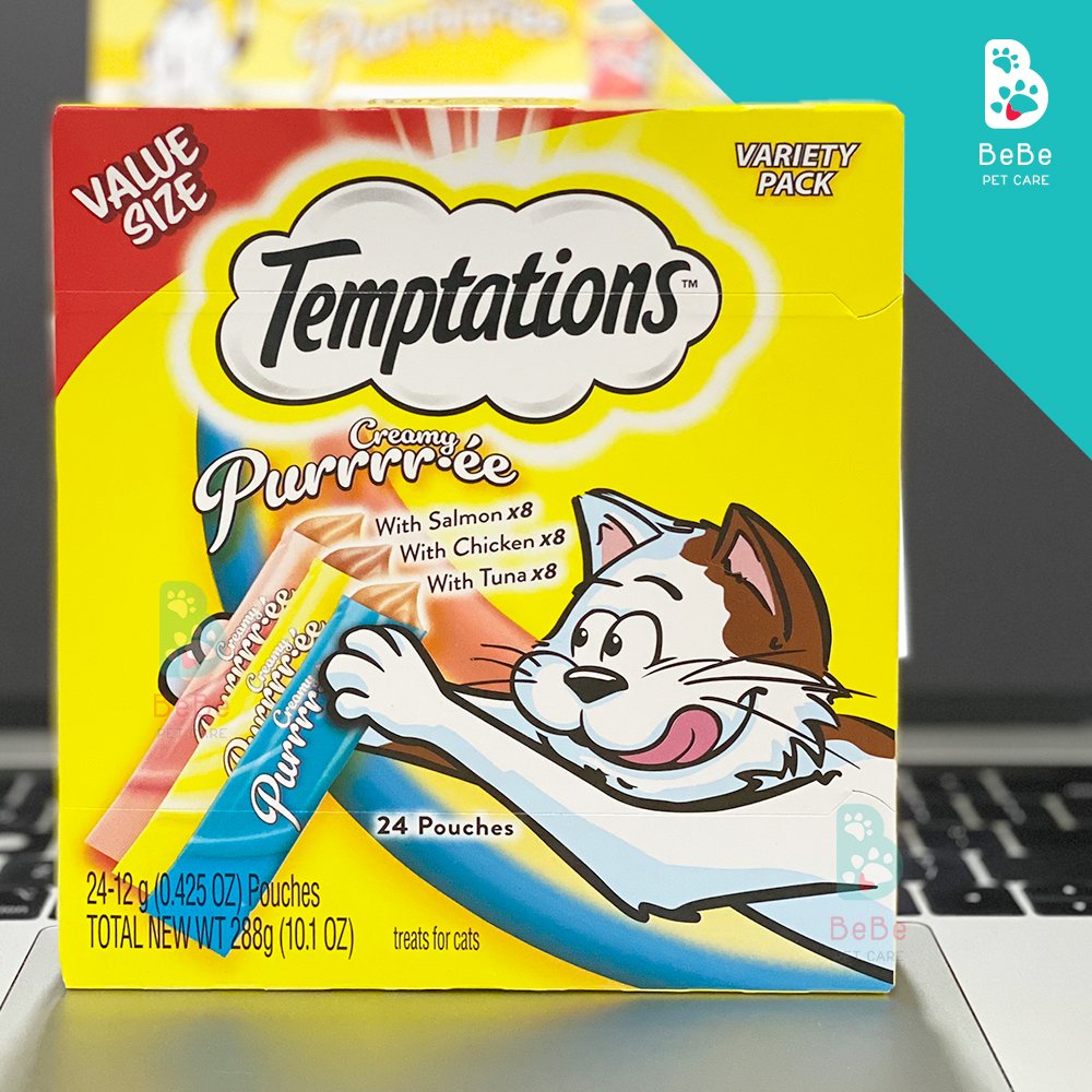 TEMPTATIONS Creamy Puree Cat Treats - Món Ăn Vặt Yêu Chiều Boss Hết Nấc - Nhập Khẩu Từ Mỹ