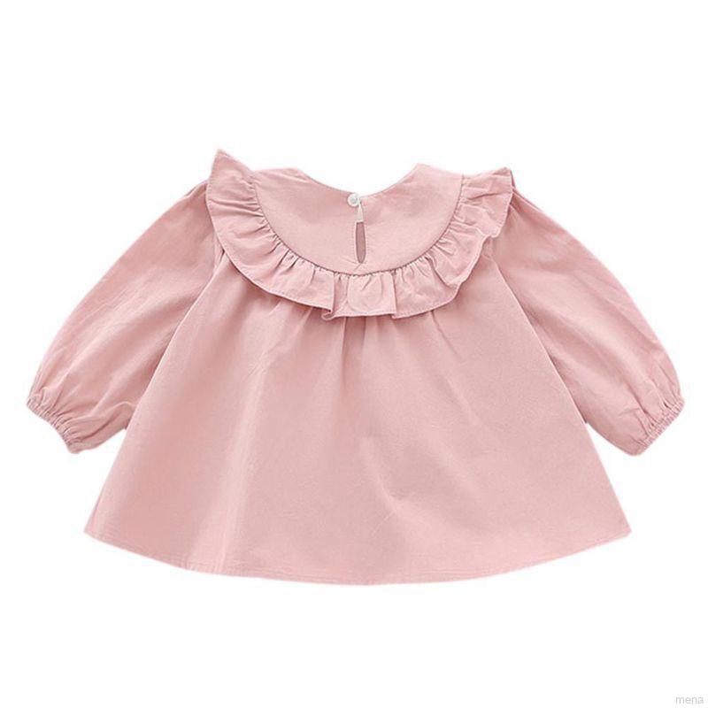 HOT SALESÁo Cổ Nhúng Bèo Dài Tay Dễ Thương Cho Bé Gái