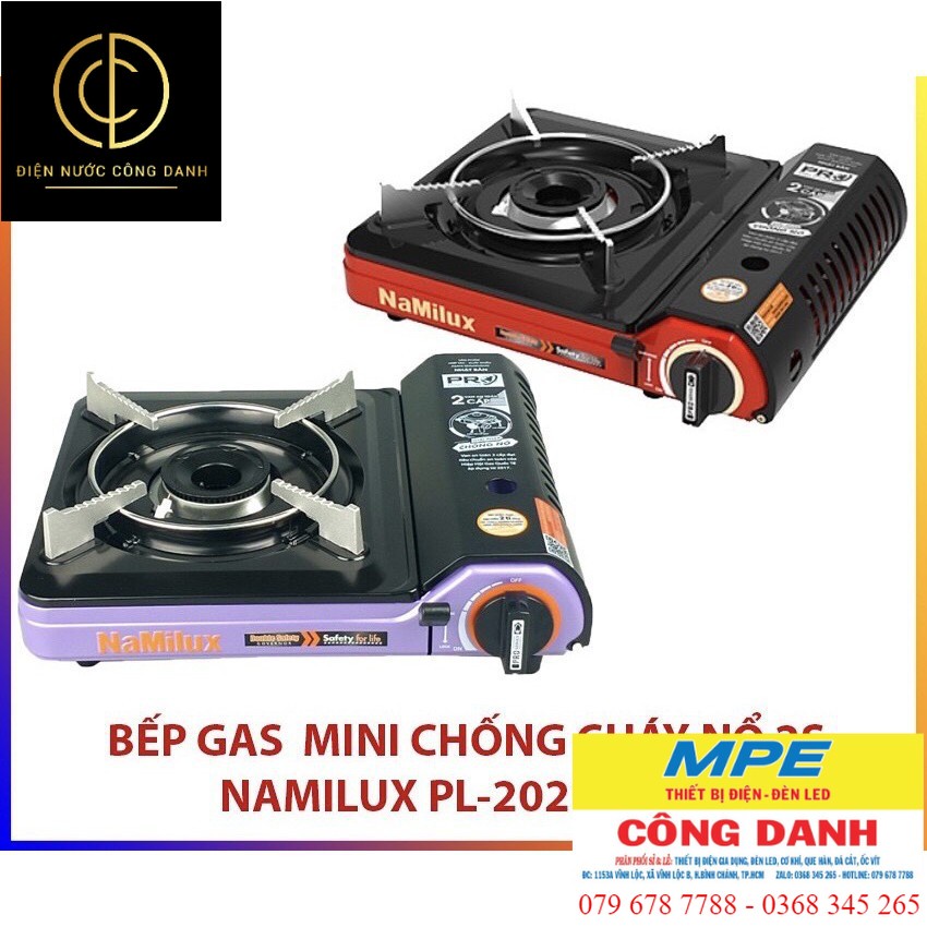 Bếp Ga Bếp Gas Mini Namilux 2S Chống Cháy Nổ PL-2021PF - Hàng Chính Hãng