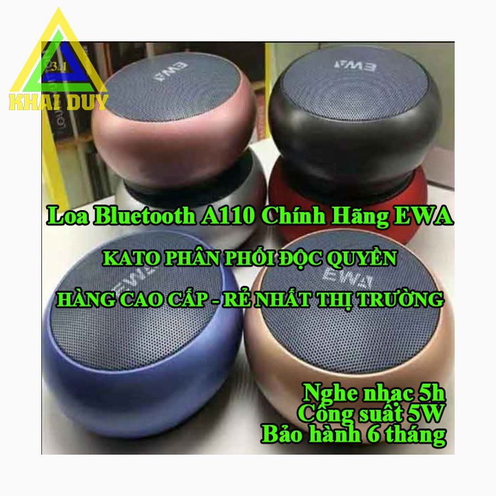 LOA Bluetooth Không Dây EWA A110  Bass Siêu To - Có Thẻ Nhớ - Bảo Hành 6 Tháng