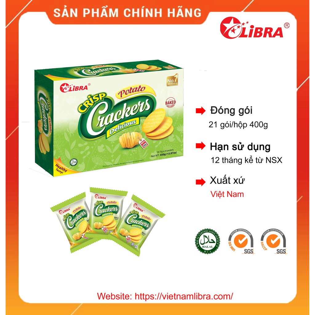 Libra Việt Nam Bánh cracker khoai tây giòn 400gr ( không túi xách )