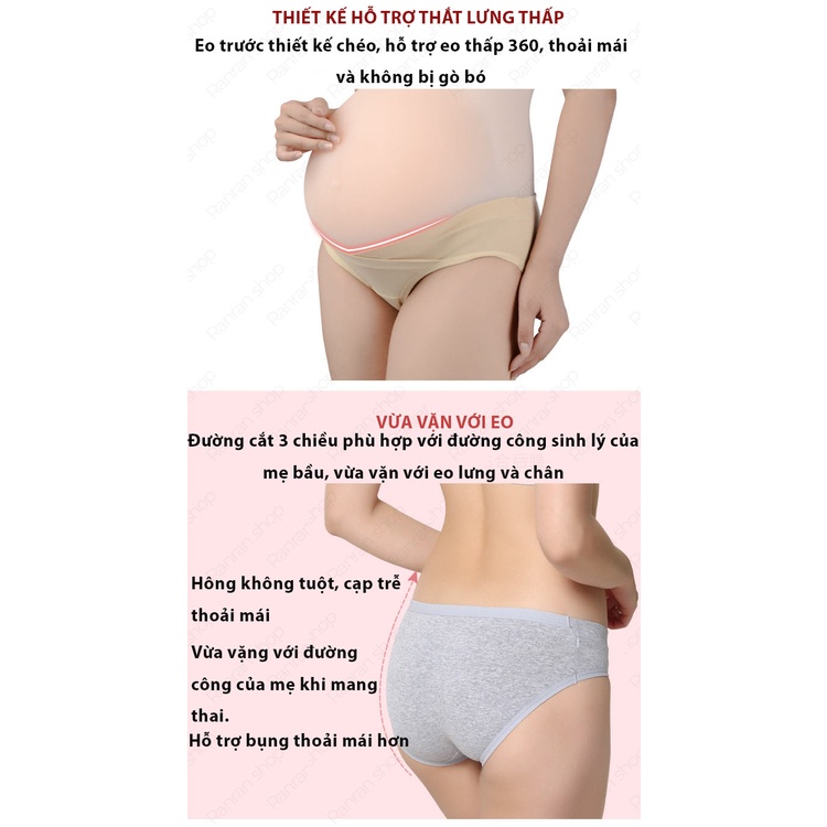 Combo 5 Quần lót su bầu cạp chéo - Quần cho mẹ bầu sau sinh chính hãng