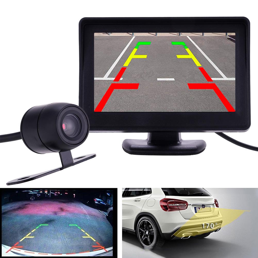 🚗4.3 "Bộ phụ kiện camera lùi nhìn đêm phía sau xe ô tô + Màn hình LCD LCD