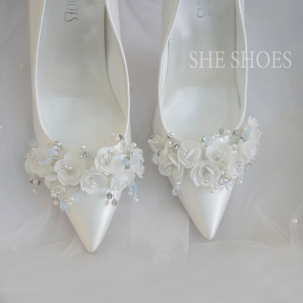 GIÀY CƯỚI FLOWERS ĐÍNH CƯỜM CAO CẤP - độc quyền bởi SHESHOES- GC07020