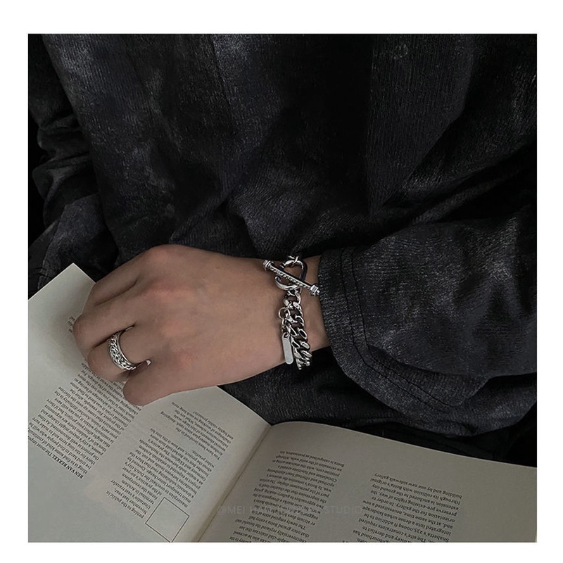 Vòng Đeo Tay Bằng Thép Không Gỉ Có Khóa Gài Thời Trang Cá Tính Cho Nam Và Nữ
