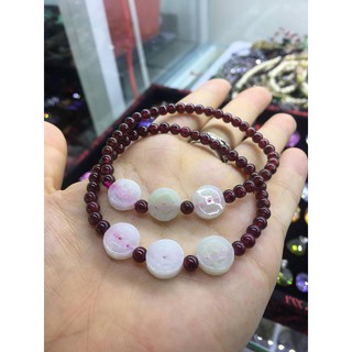 Combo 2 vòng hồng lựu mix đồng tiền