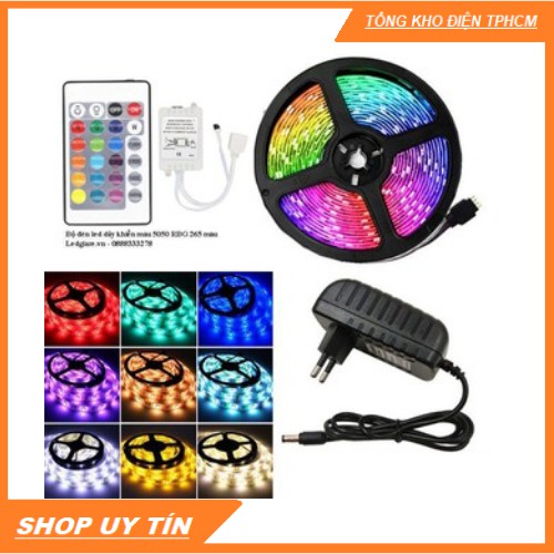 Cuộn đèn Led dây dán 5m đổi nhiều màu (RGB) có remote điều khiển - Đèn Led Tiktok Trang Trí Phòng Ngủ