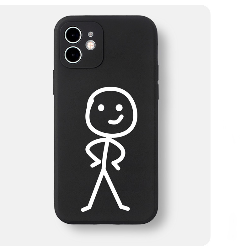 Ốp lưng mềm viền vuông kute cặp đôi dễ thương đẹp cho iPhone 13 12 11 Pro Max SE 2020 X XR XS ip 8 7 6 6S Plus E16