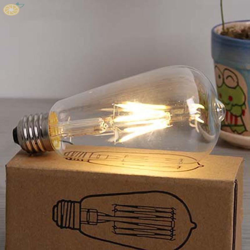 Bóng đèn Led sợi đối Edision cổ điển 2W-8W đuôi E27 ST64 ren vít công suất 2W/4W/6W/8W 64*148mm cho trang trí tiệc