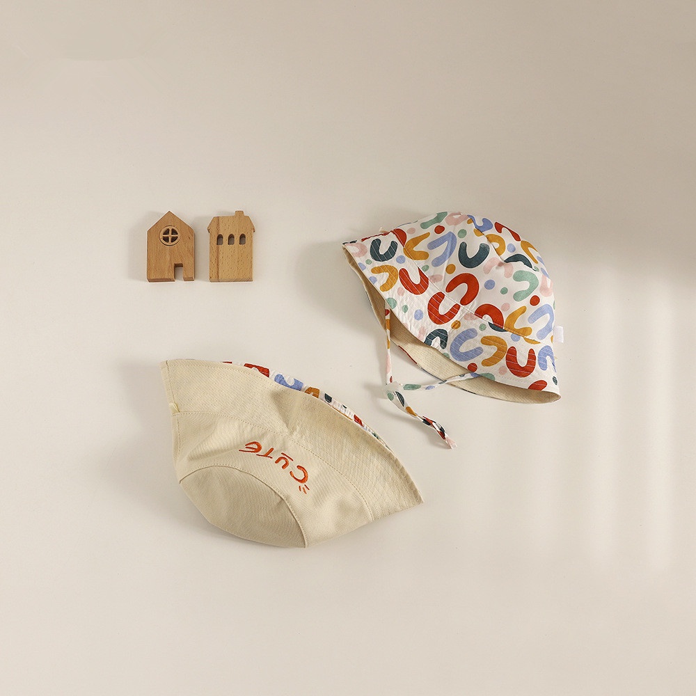 Nón Tai Bèo Hai Mặt Thêu Họa Tiết Graffiti Dễ Thương Phong Cách Nhật Bản 2022