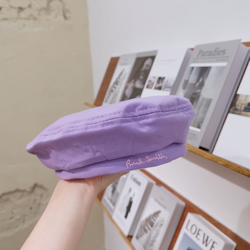 Mũ Beret Màu Trơn Thêu Chữ Phong Cách Retro Anh Quốc Thời Trang Thu Đông Cho Nữ