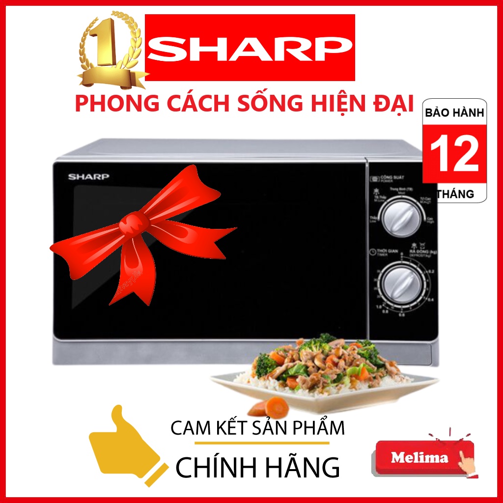 Lò vi sóng Sharp dung tích lớn 20 Lít, Thiết kế đẹp mắt, tiết kiệm không gian, Chức năng đa dạng, Siêu bền bảo hành 12th