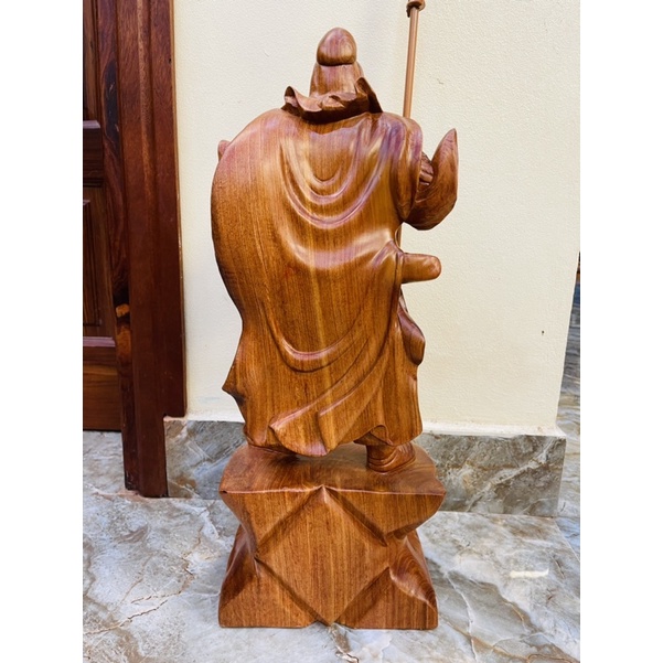 Tượng quan công gỗ hương 40cm. zalo 0982185151