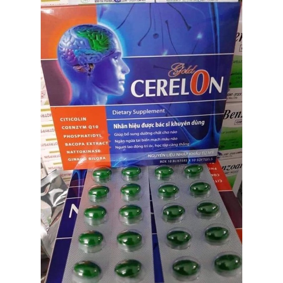 Cerelon Gold bổ não , tăng cường trí nhớ Hộp 100 viên