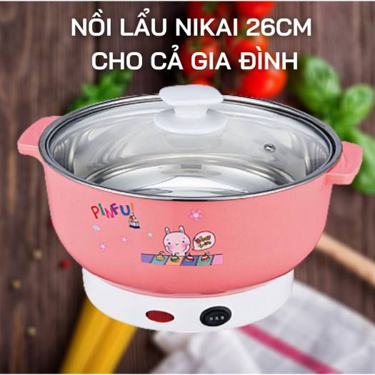 Nồi Lẩu Điện Đa Năng Nắp Kính size 26CM HOTPOT