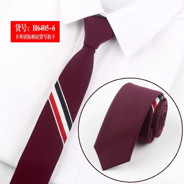 Cà Vạt 5cm Họa Tiết Kẻ Sọc Màu Đen / Xám Phong Cách Hàn Quốc Thời Trang Công Sở Cho Nam Và Nữ