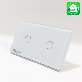Công tắc cản ứng thông minh Hunonic 2 nút đen - trắng