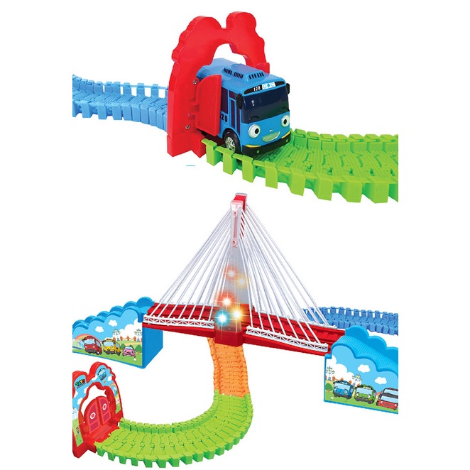 ★Little Bus Tayo★ Xe ô tô chở hàng tốc độ cao có giai điệu nhạc nền nhạc nền nhạc kịch cầu nhẹ với xe đường ray xe buýt Tayo 1pc cho trẻ em
