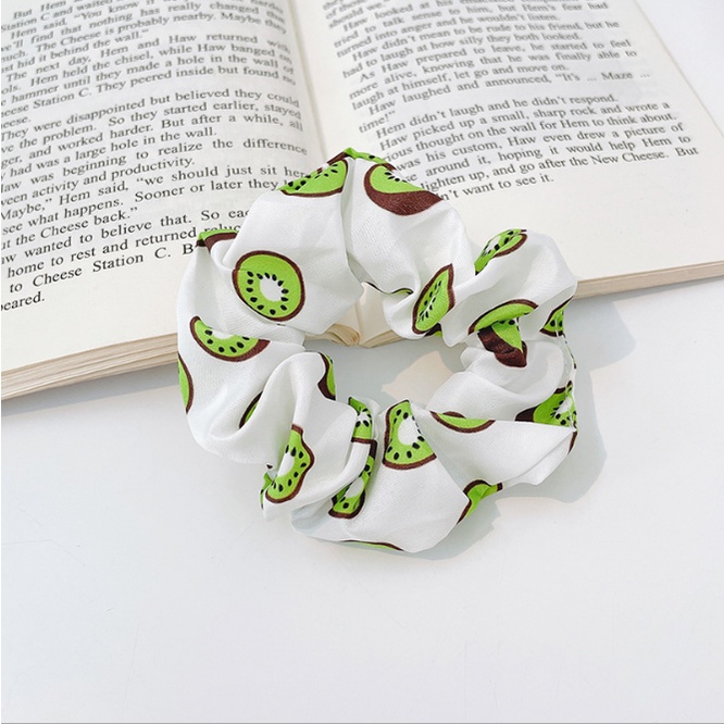 Dây buộc tóc, cột tóc scrunchies kiwi xanh